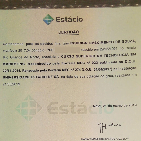 Tá vendo aí alguma distinção? Esse é um diploma EAD. Mas pro MEC é tudo igual. #preconceitoNaum. Mas e pro empregador? E, melhor pra você? Existe diferença?