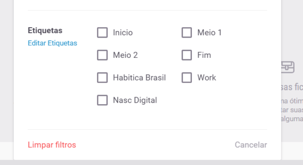 Essas são as tags que usei por muito tempo no Habitica.