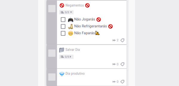 Exemplo de Atividades Para o Fim do Dia no Habitica